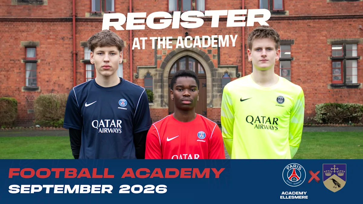 Ellesmere × PSG Academy UK –  програма, в която футболът и академичното развитие вървят ръка за ръка